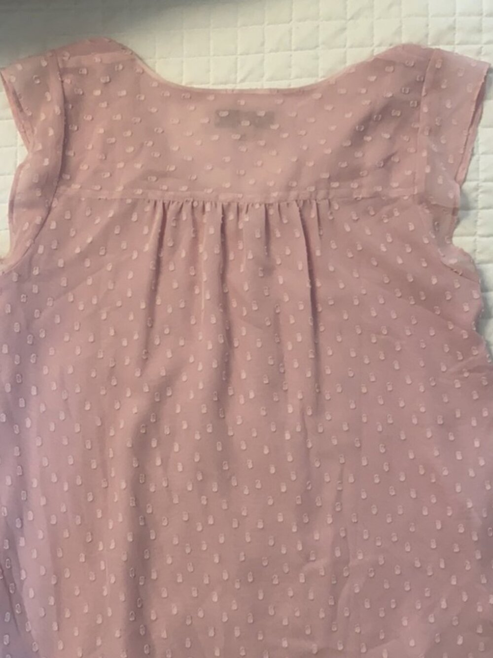pink textured top - loft